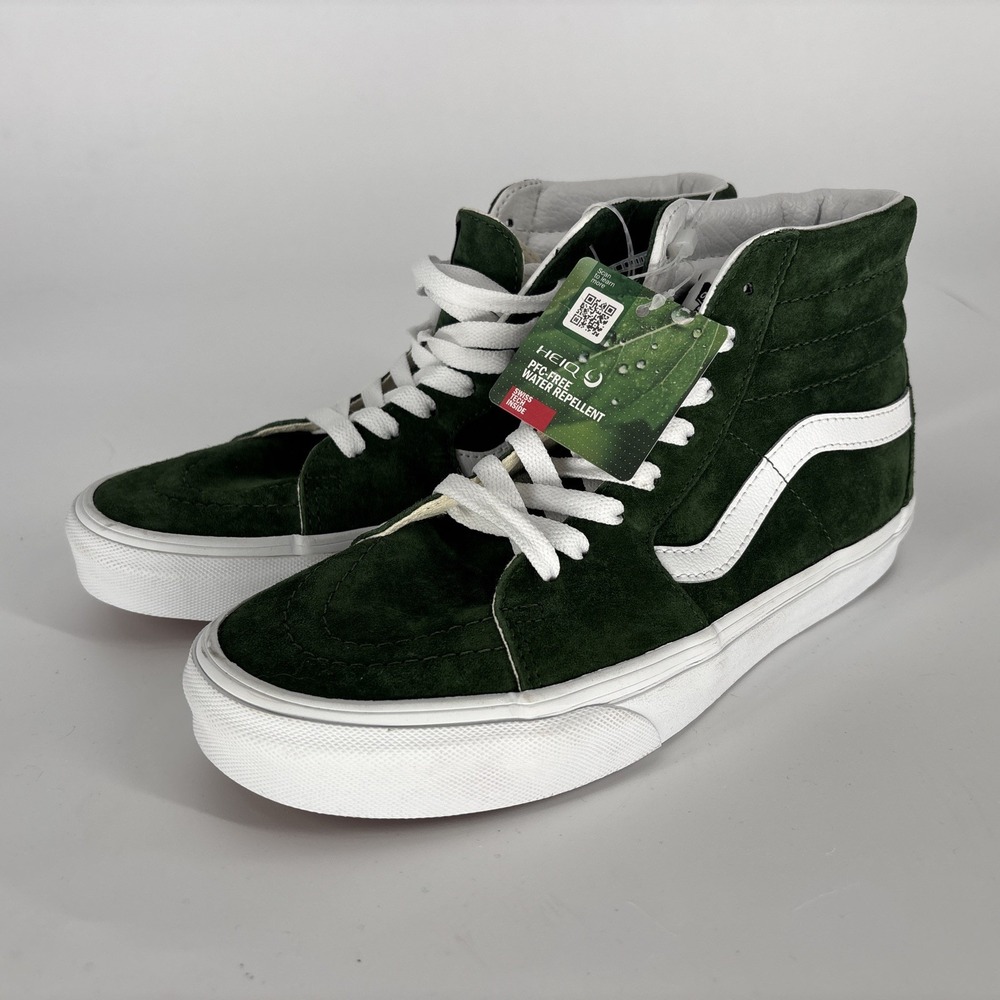 Vans Sneakers Hi Green Multi Canvas Suede Mens Size 6.5 Womens 8 Water Repellent